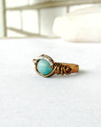 Blue Amazonite Healing Crystal Statement Ring in Antique Bronze DesignsbyNatureGems