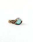 Blue Amazonite Healing Crystal Statement Ring in Antique Bronze DesignsbyNatureGems