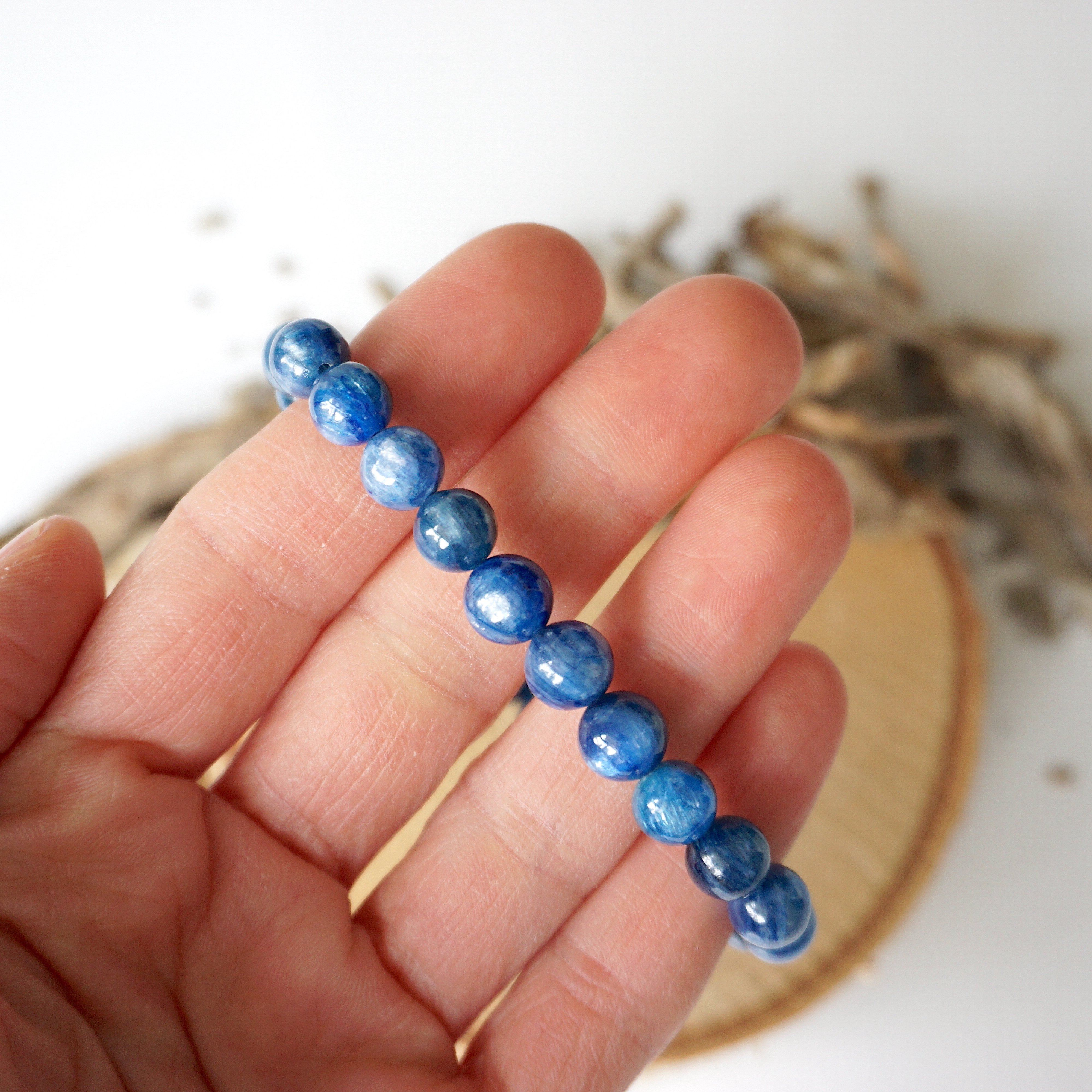 Blue Calcite Bracelet, 10mm Round Beads Natural Blue Gemstone Bracelet, Yoga 2024 Gemstone Bracelet, Handmade Jewelry, Wrist Mala Beads