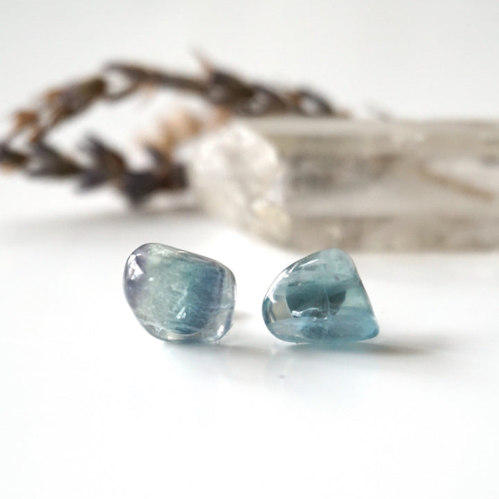 Blue Fluorite Stud Earrings Designs by Nature Gems