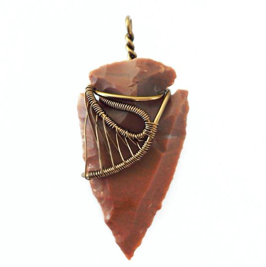 Brown Jasper Arrowhead Necklace DesignsbyNatureGems