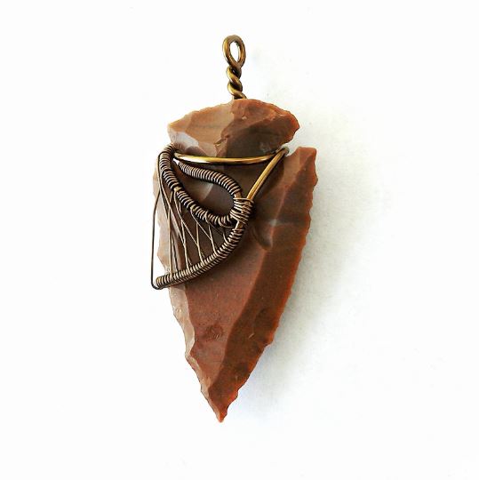 Brown Jasper Arrowhead Necklace DesignsbyNatureGems