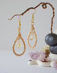 Citrine Gold Plated Round Wire Earring Designs by Nature Gems