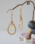 Citrine Gold Plated Round Wire Earring Designs by Nature Gems