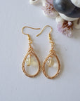 Citrine Gold Plated Round Wire Earring Designs by Nature Gems