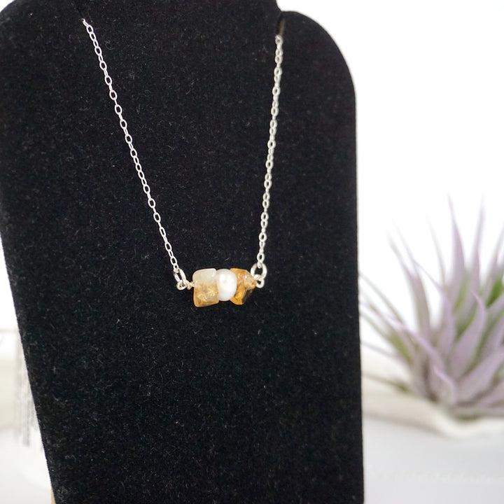 Citrine & Pearl - Charm Necklace Designs by Nature Gems