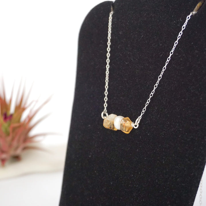 Citrine & Pearl - Charm Necklace Designs by Nature Gems