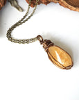 Citrine Pendant Necklace - Antique Bronze Designs by Nature Gems