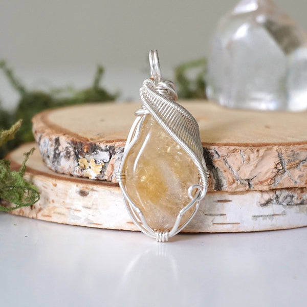 Citrine Pendant Necklace in Bright Silver Designs by Nature Gems