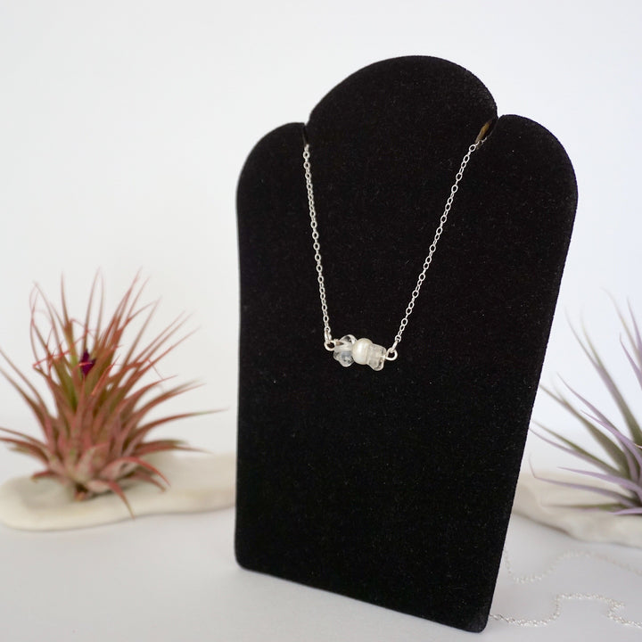 Clear Quartz & Pearl - Charm Necklace Designs by Nature Gems