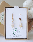 Clear Quartz (Rock Crystal) Drop Earrings - 14k Gold Plated Designs by Nature Gems