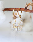 Clear Quartz (Rock Crystal) Drop Earrings - 14k Gold Plated Designs by Nature Gems