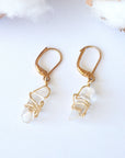 Clear Quartz (Rock Crystal) Drop Earrings - 14k Gold Plated Designs by Nature Gems