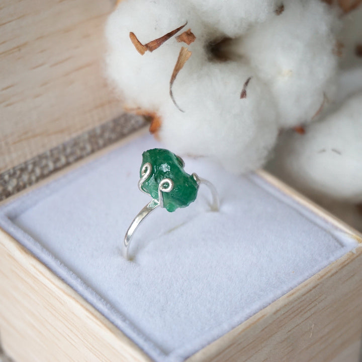 (Copy) Emerald Adjustable Ring - Sterling Silver Designs by Nature Gems