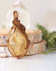 Draft Women's Citrine Pendant Necklace - Antique Bronze Designs by Nature Gems