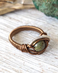 Dragon’s Blood Ring - Antique Bronze Wire Wrapped DesignsbyNatureGems