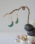 Emerald 14K Gold Moon Earring Designs by Nature Gems