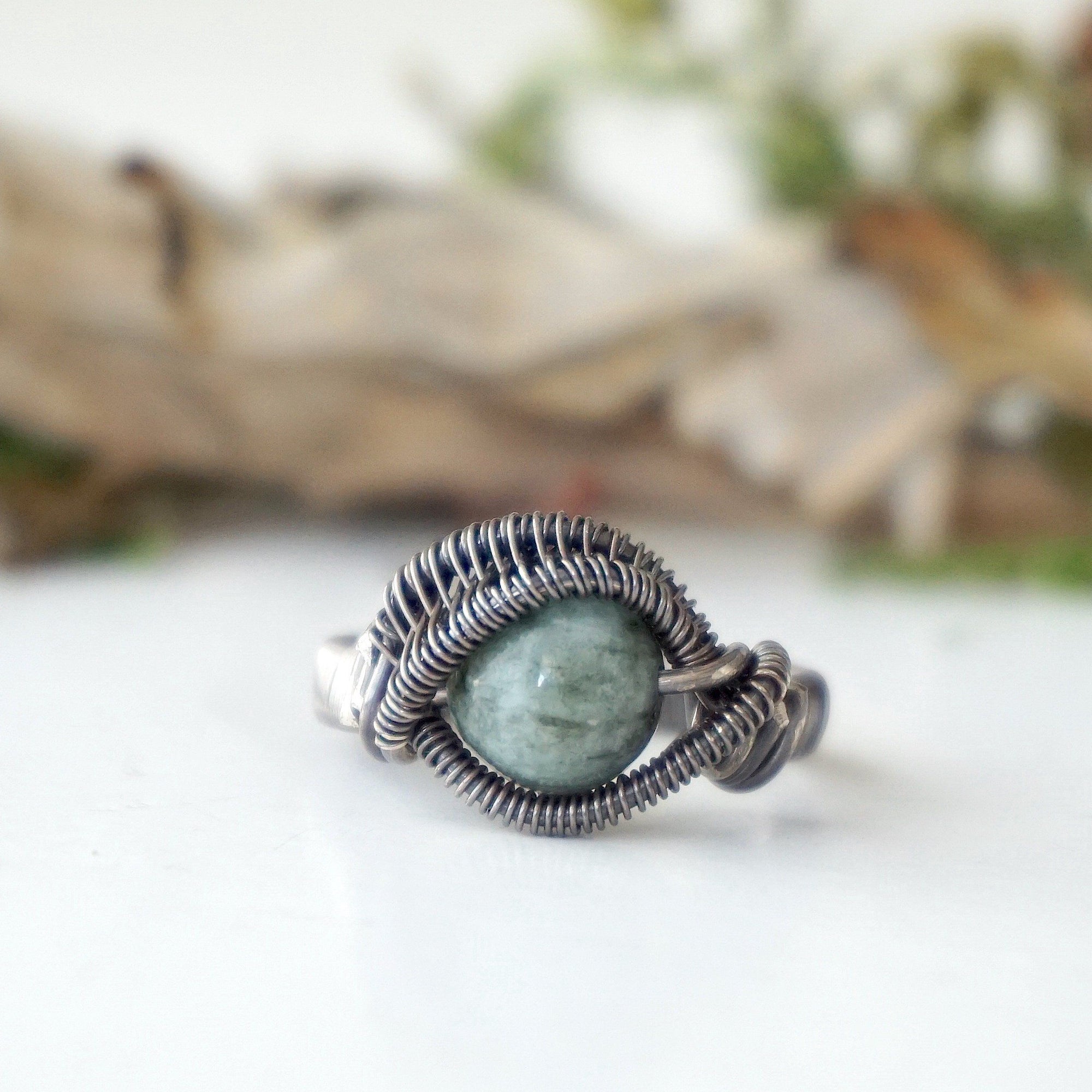 Emerald Antiqued Sterling Silver Ring Designs by Nature Gems
