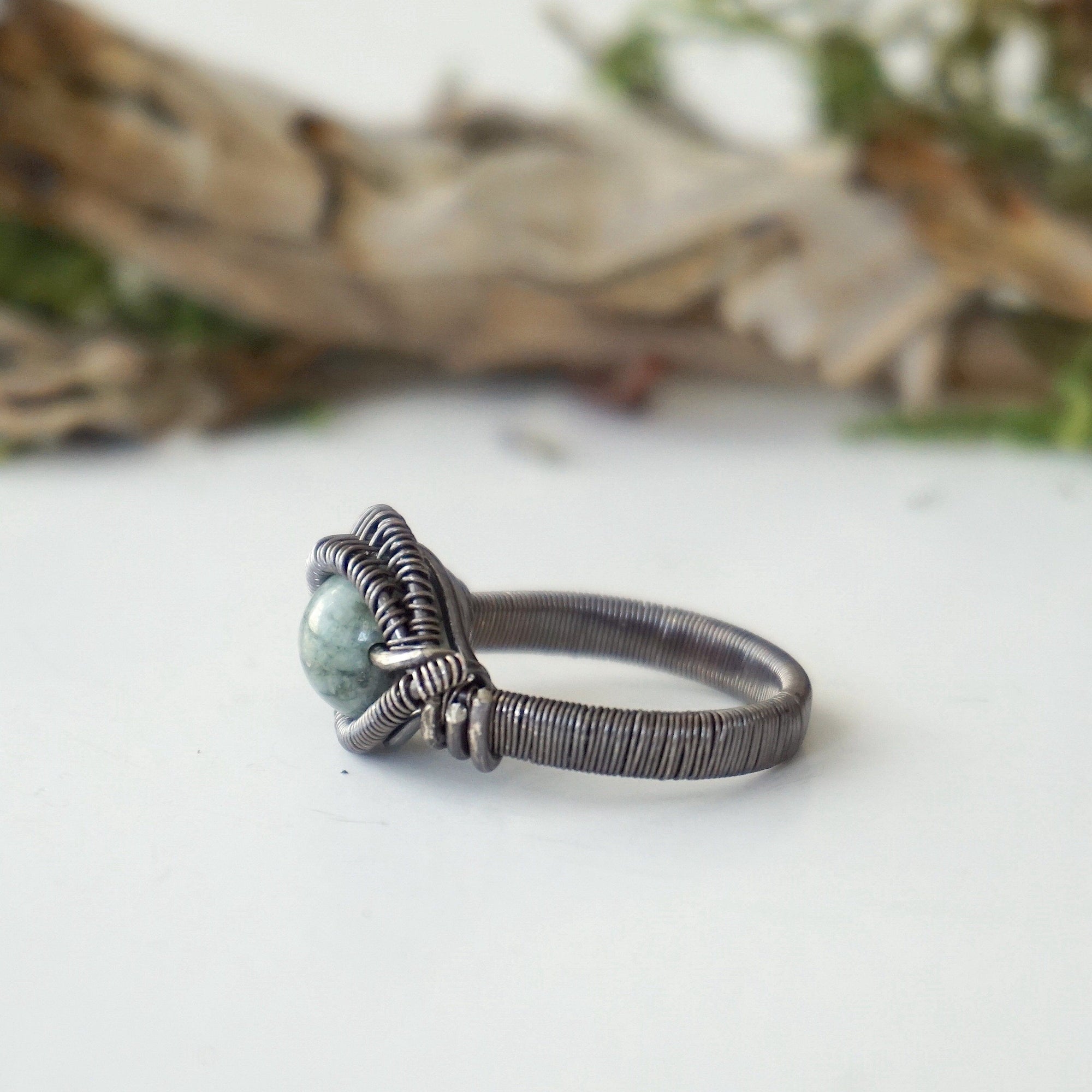 Emerald Antiqued Sterling Silver Ring Designs by Nature Gems