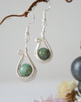 Emerald Silver Plated Drop U-Shape Earring Designs by Nature Gems