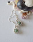 Emerald Silver Plated Drop U-Shape Earring Designs by Nature Gems