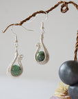 Emerald Silver Plated Drop U-Shape Earring Designs by Nature Gems