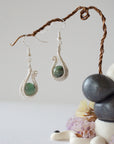 Emerald Silver Plated Drop U-Shape Earring Designs by Nature Gems