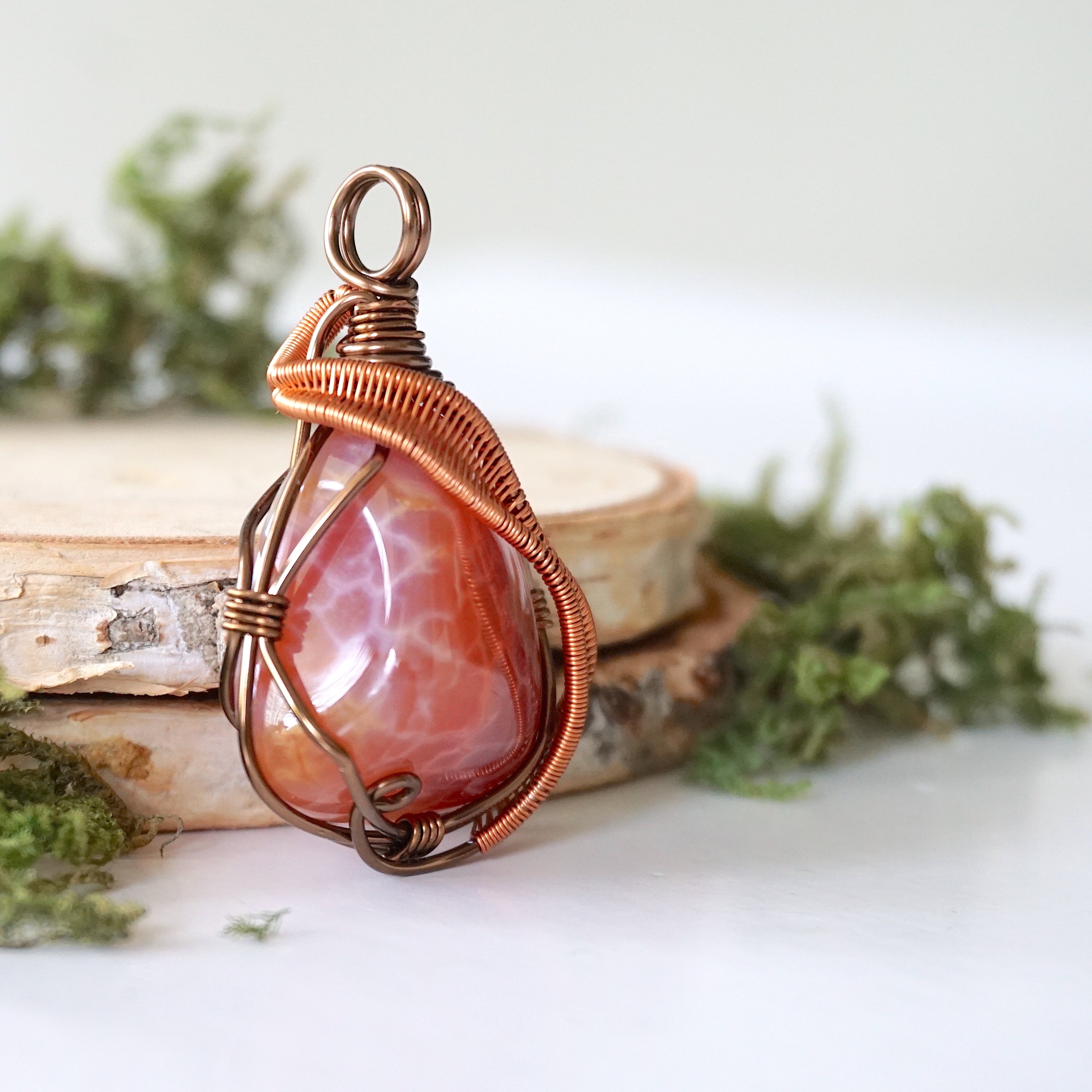 Fire online Agate necklace