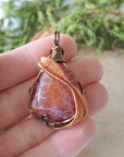 Fire Agate Crystal Necklace DesignsbyNatureGems