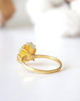 Fire Opal Adjustable Ring - 14k Gold Designs by Nature Gems