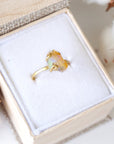 Fire Opal Adjustable Ring - 14k Gold Designs by Nature Gems