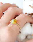 Fire Opal Adjustable Ring - 14k Gold Designs by Nature Gems