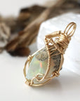 Fire Opal Necklace - With 14k Gold Filled Chain Designs by Nature Gems