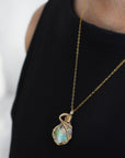 Fire Opal Necklace - With 14k Gold Filled Chain Designs by Nature Gems