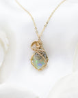 Fire Opal Necklace - With 14k Gold Filled Chain Designs by Nature Gems