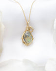 Fire Opal Necklace - With 14k Gold Filled Chain Designs by Nature Gems