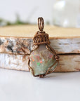 Fire Opal Pendant Necklace - Antique Bronze Designs by Nature Gems