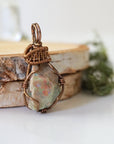 Fire Opal Pendant Necklace - Antique Bronze Designs by Nature Gems