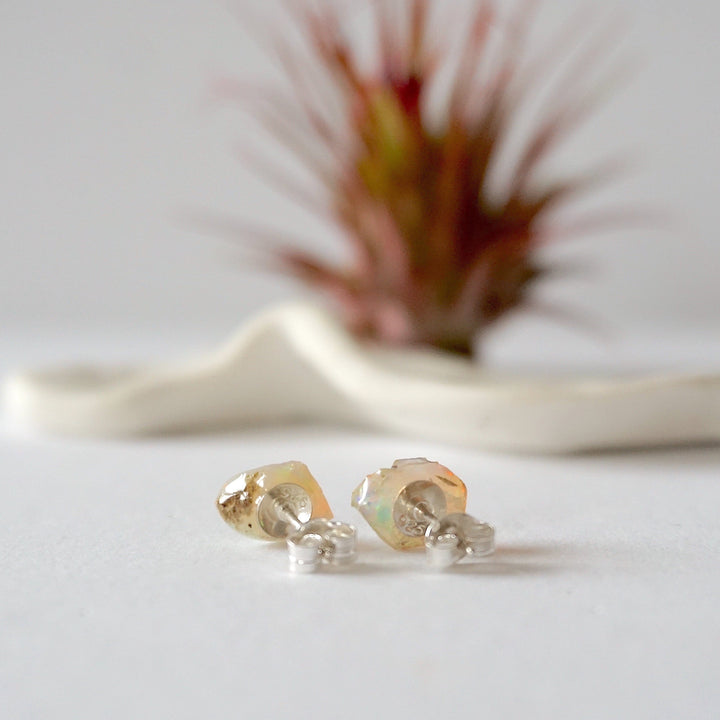 Fire Opal Stud Earrings DesignsbyNatureGems