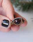 Garnet Crystal Ring - Antique Bronze DesignsbyNatureGems