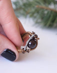 Garnet Crystal Ring - Antique Bronze DesignsbyNatureGems