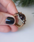 Garnet Crystal Ring - Antique Bronze DesignsbyNatureGems