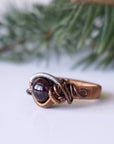 Garnet Crystal Ring - Antique Bronze DesignsbyNatureGems