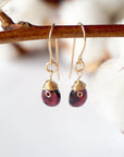 Garnet Drop Earrings - 14k Gold Filled Metal Designs by Nature Gems