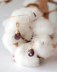 Garnet Drop Earrings - 14k Gold Filled Metal Designs by Nature Gems