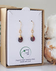 Garnet Drop Earrings - 14k Gold Filled Metal Designs by Nature Gems