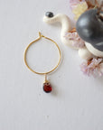 Garnet Gold Plated Hoop Earring Designs by Nature Gems