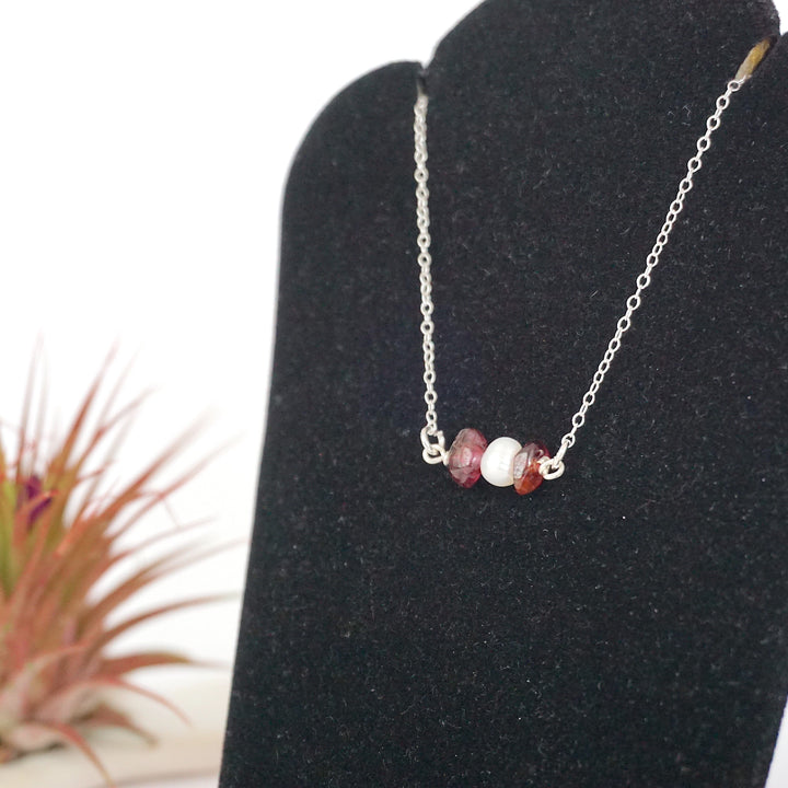 Garnet & Pearl - Charm Necklace Designs by Nature Gems