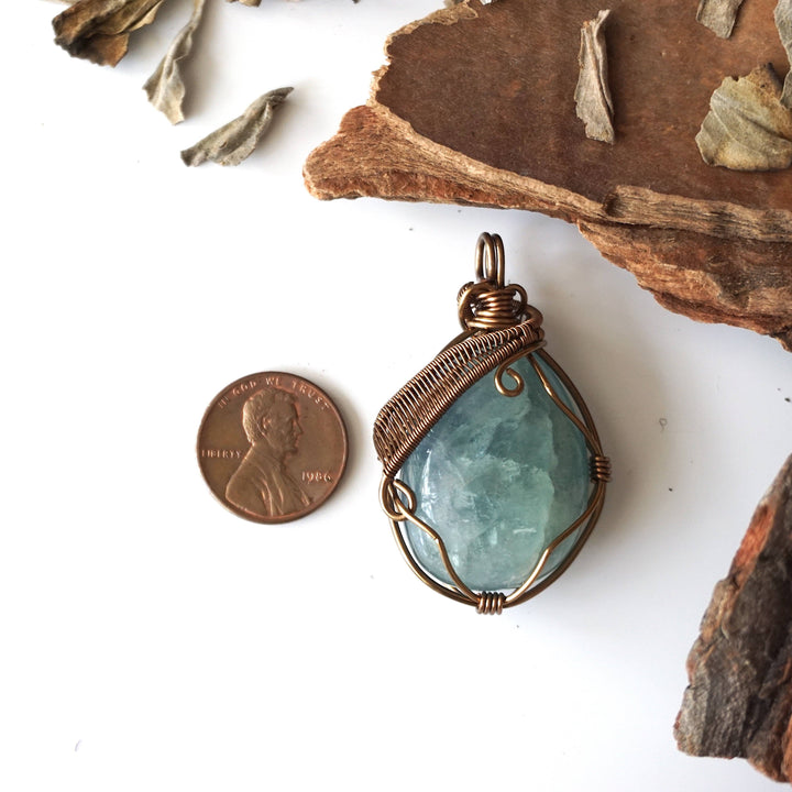 Green Fluorite Necklace - Antique Bronze Designs by Nature Gems