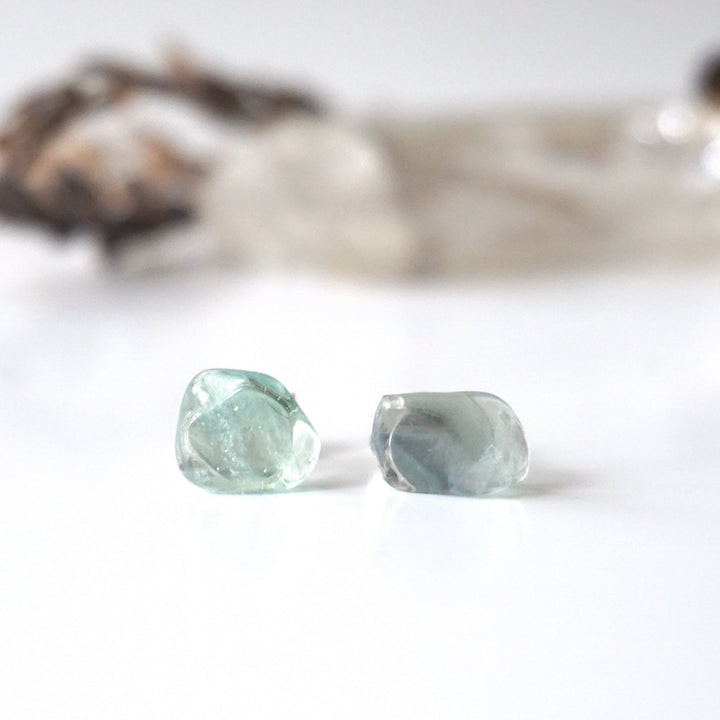 Green Fluorite Stud Earrings Designs by Nature Gems